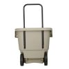 15 Gallon Resin Rolling Lawn and Utility Cart with Retractable Handle - Beige