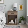 Classic Nightstand with Drawer, Black Oak - Rustic Oak