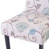 Upholstered Accent Armless Living Room Chair Set of 2 (Beige/Floral) - as Pic