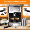 Geek Chef Espresso Machine,Espresso and Cappuccino latte Maker 20 Bar Pump Coffee Machine Compatible with pressure gauge&Milk Frother Steam Wand,stain