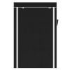 64" Portable Closet Storage Organizer Wardrobe Clothes Rack with Shelves Black  - black