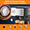 Geek Chef Espresso Machine,Espresso and Cappuccino latte Maker 20 Bar Pump Coffee Machine Compatible with pressure gauge&Milk Frother Steam Wand,stain