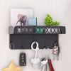 Key hook holder; mail manager and kitchen storage for wall decoration with 5 key hooks - as picture