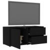 TV Cabinet Black 31.5"x13.4"x14.2" Engineered Wood - Black