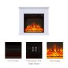 25 Inch 1400W Electric Fireplace Mantel Heater; Freestanding Space Stove with Remote Control & Realistic Flames - as Pic