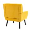 Modern Soft Velvet Material Ergonomics Accent Chair Living Room Chair Bedroom Chair Home Chair With Black Legs For Indoor Home - Yellow