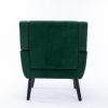 Modern Soft Velvet Material Ergonomics Accent Chair Living Room Chair Bedroom Chair Home Chair With Black Legs For Indoor Home - Retro Green