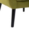 Modern Soft Velvet Material Ergonomics Accent Chair Living Room Chair Bedroom Chair Home Chair With Black Legs For Indoor Home - Green