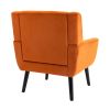 Modern Soft Velvet Material Ergonomics Accent Chair Living Room Chair Bedroom Chair Home Chair With Black Legs For Indoor Home - Orange