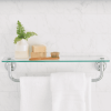 Towel bar with glass shelf, chrome - Chrome