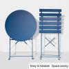 Round 2 Person - 23.6" Long Bistro Set (7 Colors Available) - Peacock Blue