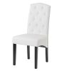 Dining PU Chair with Solid Wood Legs; 18.11&quot; L x 24.01&quot; W x 40.95&quot; H White - PP193583AAK