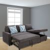 Dark Brown Flannelette 2-Piece Couch Living Room Sofabed - Dark Brown