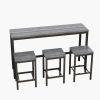 Modern Design Kitchen Dining Table,Pub Table,Long Dining Table Set with 3 Stools,Easy Assembly - Gray