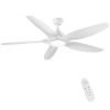 Modern 60 In Intergrated LED Ceiling Fan Lighting with White ABS Blade - Default