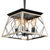 Farmhouse Chandeliers for Dining Room; Rustic Kitchen Island Light Fixture; 4-Light Industrial Kitchen Island Pendant Light Fixture; Metal Solid Ceili