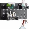 Metal Key Hooks with 3 Adjustable Baskets and 3 Hooks; Pegboards for wall Organizer - as picture