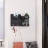 Metal Key Hooks with 3 Adjustable Baskets and 3 Hooks; Pegboards for wall Organizer - as picture