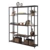 [VIDEO] Bookcase and Bookshelf; Home Office 5 Tier Bookshelf; Open Freestanding Storage Shelf with Metal Frame; Brown - as Pic