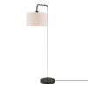 Barden 58" Matte Black Floor Lamp with White Linen Shade, 67065 - White