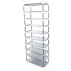 10 Layer 9 Grid Shoe Rack Shelf Storage Closet Organizer Cabinet Multiple Colors - Purple