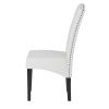 Dining PU Chair with Solid Wood Legs; 18.11&quot; L x 24.01&quot; W x 40.95&quot; H White - PP193583AAK