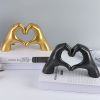 Nordic Heart Gesture Sculpture Resin Abstract Hand Love Statue Figurines Wedding Home Living Room Desktop Ornaments Room Decor - Gold Heart Gesture