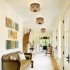 3-Lights Rattan Flush Mount Light - as Pic