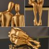 Abstract Golden Sculpture &amp; Figurines for Interior Resin Figure Statue Modern Home Decor Desk Accessories Nordic Room Decoration - 4 People