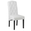 Dining PU Chair with Solid Wood Legs; 18.11&quot; L x 24.01&quot; W x 40.95&quot; H White - PP193583AAK