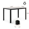 5 Pieces Dining Table Set for 4; Kitchen Room Tempered Glass Dining Table ; 4 Faux Leather Chairs ; Black - Black