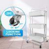 Werseon Rolling Cart with Wheels Bath Cart Organizer Cart Rolling Metal Tissue Cart Handle - White - as Pic