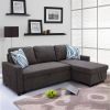 Dark Brown Flannelette 2-Piece Couch Living Room Sofabed - Dark Brown