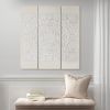 White Mandala Triptych 3-piece Dimensional Resin Canvas Wall Art Set - as Pic