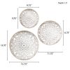 Medallion Trio Distressed White Floral 3-piece Carved Wood Wall Decor Set - as Pic