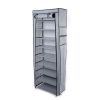 10 Layer 9 Grid Shoe Rack Shelf Storage Closet Organizer Cabinet Multiple Colors - Grey