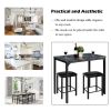 3 Pieces Counter Height Dining Set Faux Marble Table - Black