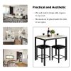 3 Pieces Counter Height Dining Set Faux Marble Table - White