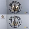 Modern American spherical chandelier -4 bulbs -E12 lamp holder - Default