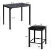 3 Pieces Counter Height Dining Set Faux Marble Table - Black