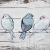 Perched Birds Hand Painted Wood Plank Panel Wall Decor - as Pic