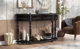 Modern and Contemporary Curved Console Table Sofa Table Entryway Table for Hallway Living Room Bedroom with 4 Drawers and 1 Shelf - Black