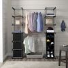 Closet Organizer, 2-Tower 9-Shelves, Easy to Assemble, Black - Black