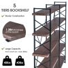 [VIDEO] Home Office 5 Tier Bookshelf; X Design Etageres Storage Shelf; Industrial Bookcase for Office with Metal Frame - as Pic