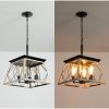 Farmhouse Chandeliers for Dining Room; Rustic Kitchen Island Light Fixture; 4-Light Industrial Kitchen Island Pendant Light Fixture; Metal Solid Ceili