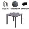 Outdoor Square Side Table, 18.9"D * 18.1"H Metal End Table, Black - Black