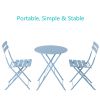 Round 2 Person - 23.6" Long Bistro Set (7 Colors Available) - Blue