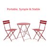 Round 2 Person - 23.6" Long Bistro Set (7 Colors Available) - Red