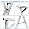 Foldable Steel Clothes Drying Rack with 4 Universal Wheels for Laundry - Stainless steel