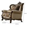 Fabric Upholstered Chair with 2 Pillows in Antique Oak Brown - as Pic